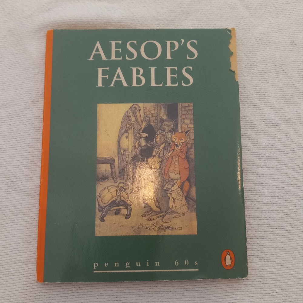 EUC vintage Penguin 60s Aesop's Fables Green With Orange Spine